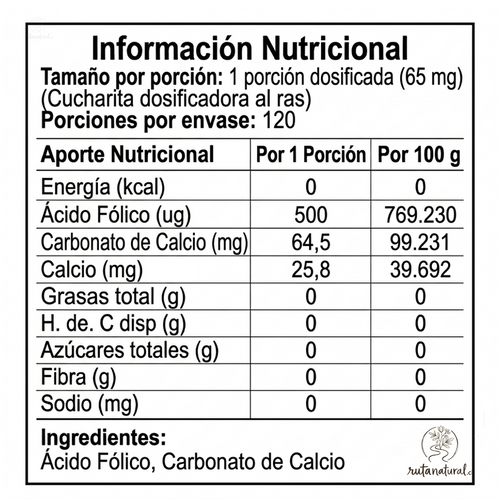 Ácido Fólico - Dulzura Natural
