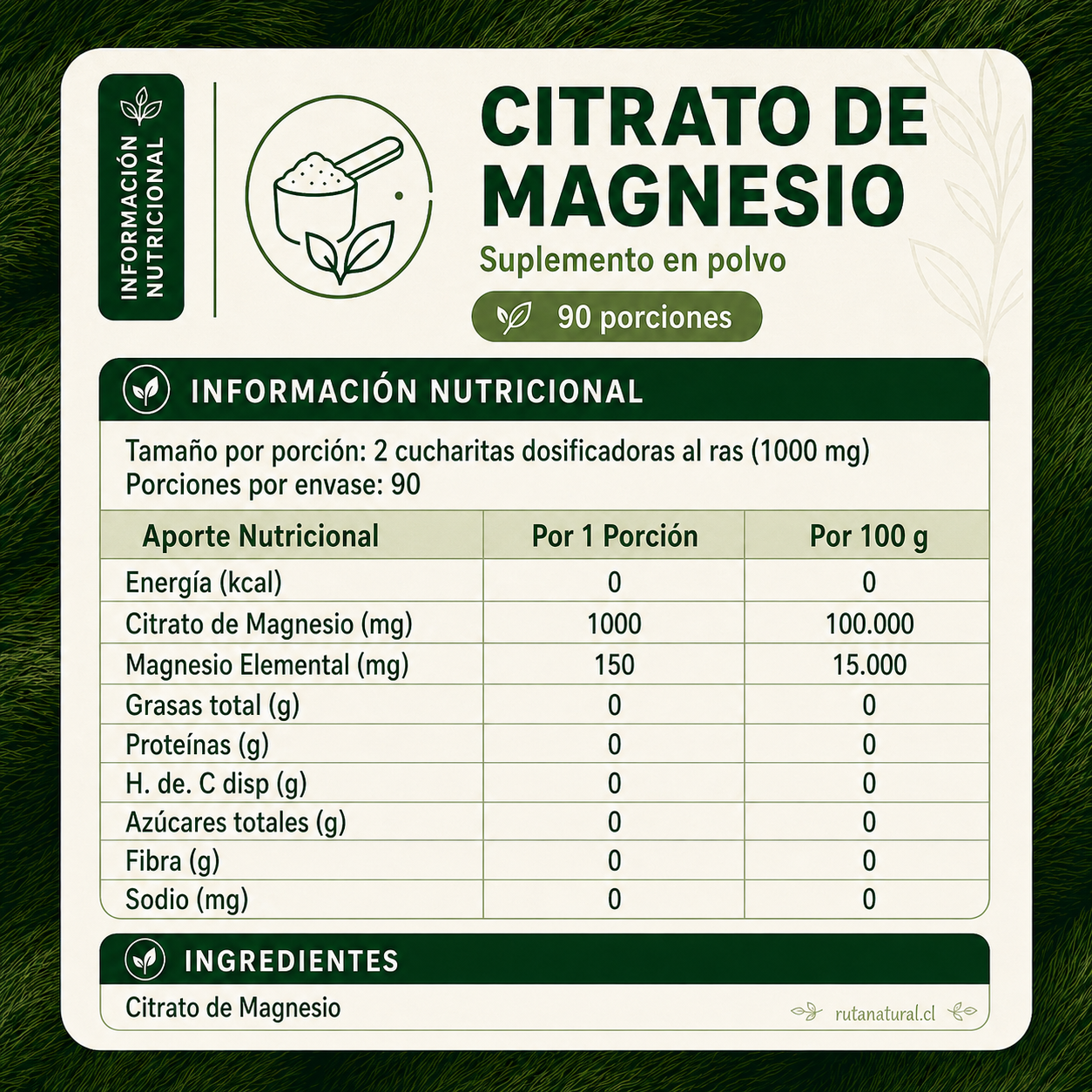 Citrato De Magnesio - Dulzura Natural