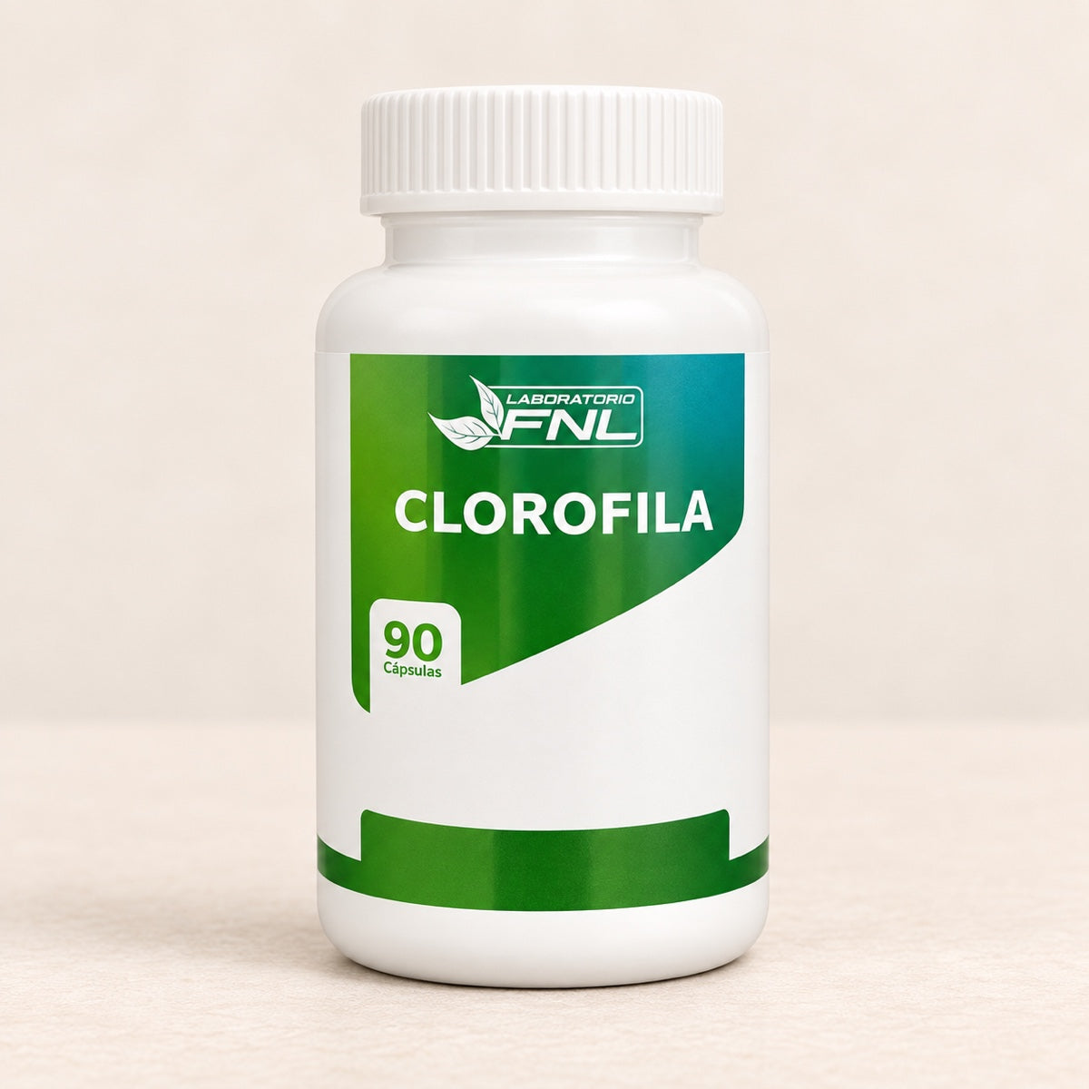 Clorofila FNL, frasco de 90 cápsulas.
