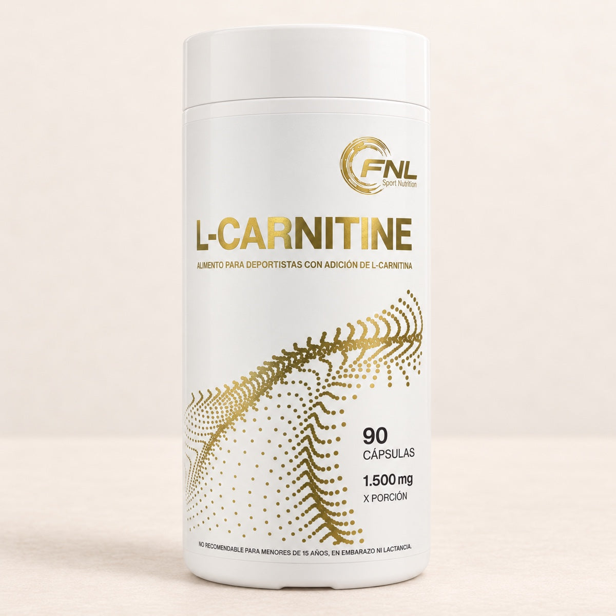 L-Carnitina Sport FNL, frasco de 90 cápsulas.