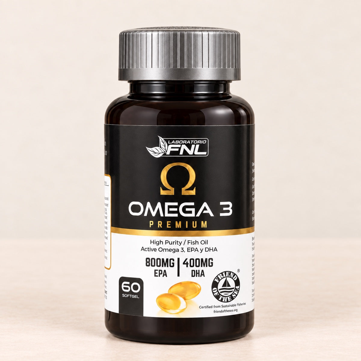 Omega 3 Premium FNL, 60 cápsulas softgel, frasco solo
