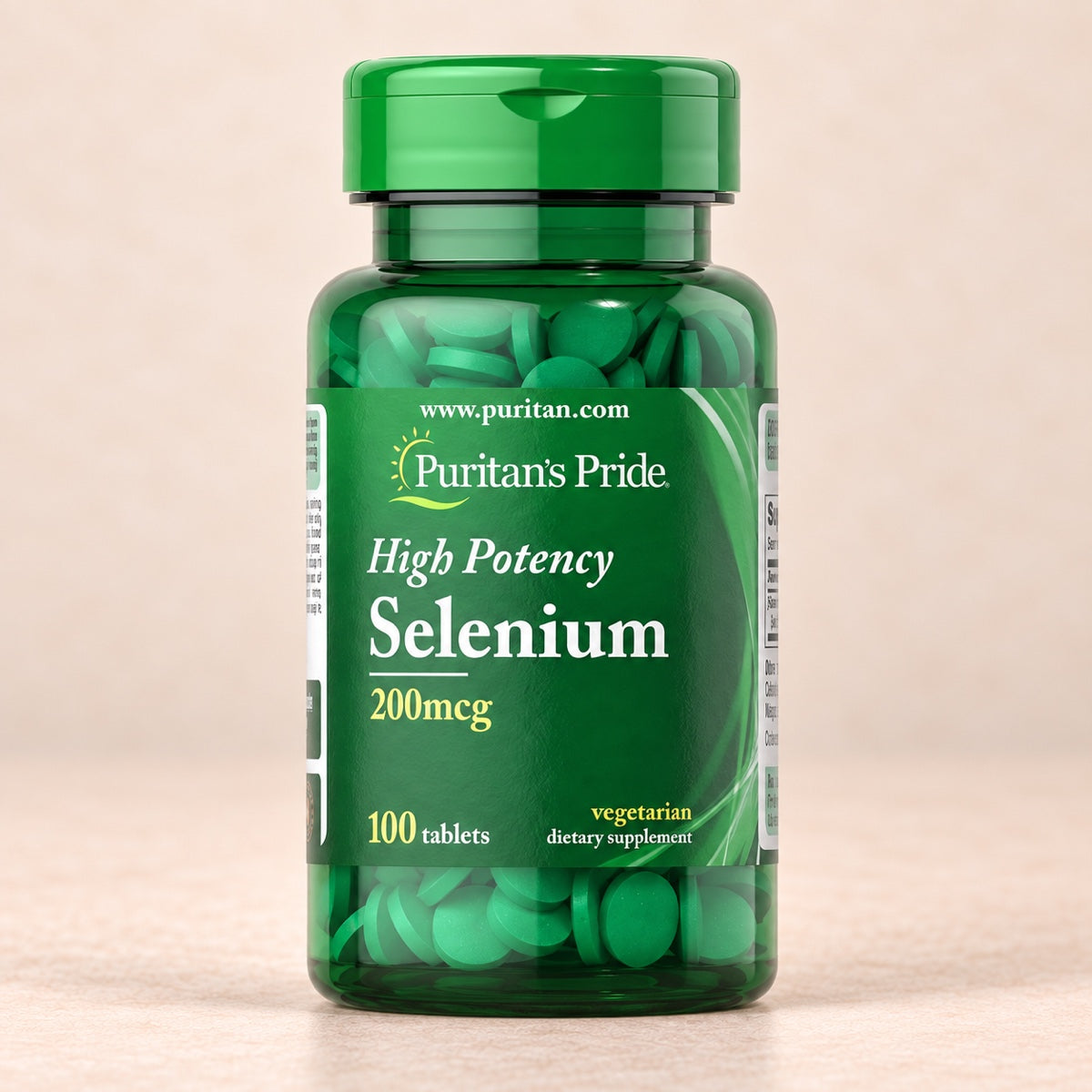 Selenio Puritan’s Pride, 200 mcg, frasco de 100 tabletas